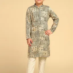 KISAH Boys Ethnic Motifs Printed Straight Kurta with Pyjamas-picture-5