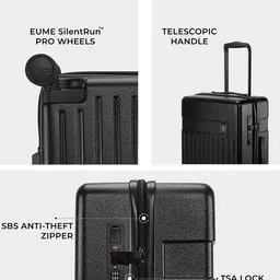 EUME Set Of 2 Textured Hard-Sided Trolley Suitcase image 5