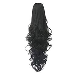 CRIBE Clip In Curly Ponytail Hair Extension - Black - 24 Inch-43