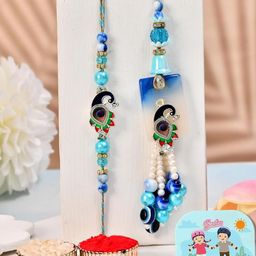 Sangria Bhaiya Bhabhi Rakhi With Tilak Greeting Card & Fridge Magnet-image-58