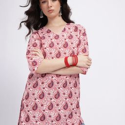 Anouk Rustic Paisley Printed V-Neck Kurti-picture-45