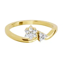 Sparkles Lab Grown Diamond 0.09 Carat IGI Certified Cluster Diamond Ring 14K Yellow Gold-image-49