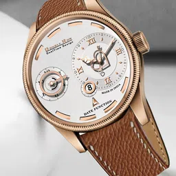 DOUBLERUN Men Dial & Leather Bracelet Style Straps Analogue Chronograph Watch H05N15017-image-79