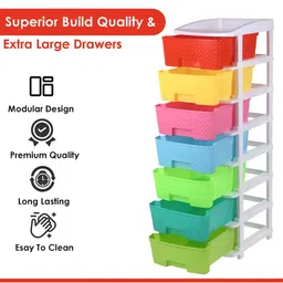 RUBOXA Red & Green 7 Layer Drawer Organiser image 2