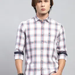 Monte Carlo Men Tartan Checks Opaque Checked Casual Shirt-image-89