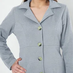 BRINNS Women Hip Length Notched Lapel Overcoat image 2