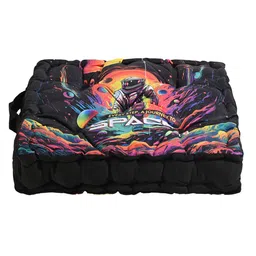 Kuber Industries Journey to Space 4 Pieces Black & Red Printed Chair Pads image 4