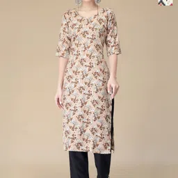 Moda Rapido Women Ethnic Motifs Printed Regular Kurta with Trousers-image-34