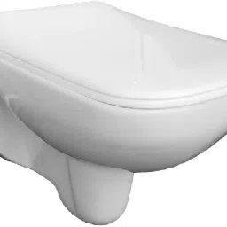 Ceramic Wall Mount Rimless Western Toilet / Commode / Water Closet New Cera with Soft Close Slim Seat Cover Western Commode-image-2