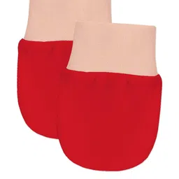 Adhigams Kids Red Cotton Mittans With Gentle Elastic Thread Wristbands-41