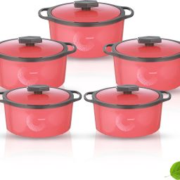 Orchid Inner Steel Blue BPA Free | Food Grade | PU Insulated Pack of 5 Thermoware Casserole Set-image-7