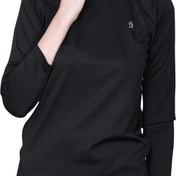 Women Solid Round Neck Nylon Black T-Shirt-image-84