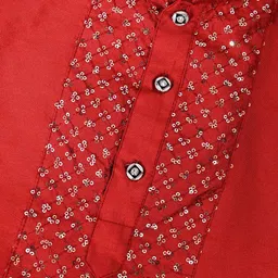 BAESD Boys Embroidered Regular Sequinned Kurta & Pyjamas image 3