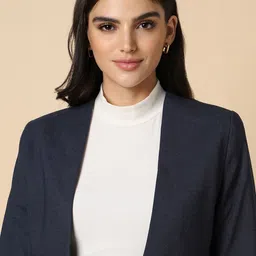 Allen Solly Woman Textured Open Front Casual Blazer image 2
