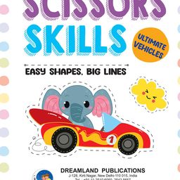 Dreamland Multicoloured Vehicles Scissors Skills Activity Book with Child-Safe Scissors image 3