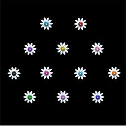 Comet Busters White Embellished Reusable Designer Stickers - 12 Pcs image 3