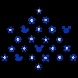Comet Busters Blue Embellished Reusable Designer Stickers - 24 Pcs image 2