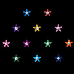 Comet Busters Multicoloured Embellished Reusable Floral Designer Stickers - 12 Pcs image 5