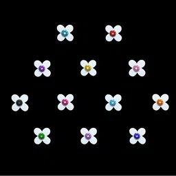 Comet Busters White Embellished Flower Shaped Reusable Designer Stickers - 12 Pcs image 3