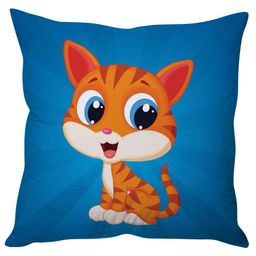 Stybuzz Happy Kitty Cushion Cover - Blue-17