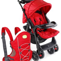 Babyhug Wander Buddy Stroller - Red AND Babyhug Cuddle Up 3 Way Baby Carrier - Red-11