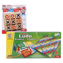 Anindita Toys Tic Tac Toe Game Set  - Multicolor & Ratnas 2 in 1 Ludo Snake & Ladder Board Game - Multicolour-15