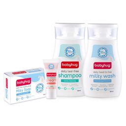 Babyhug Cream 50 ml , Moisturizing Bathing bar 75gm, Shampoo 100 ml, Milky wash 100 ml-image-37