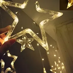 SPARK WORLD Yellow & White Star Shaped Bulb String Lights image 2