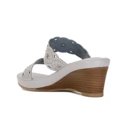 bata comfit Bata Textured Open Toe Wedges image 5