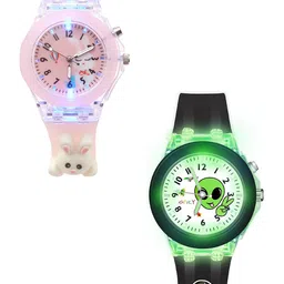 Spiky Kids Set Of 2 Embellished Dial Analogue Multi Function Watch Combo_Space_Rab image 5