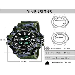 Walrus Men Patterned Dial & Straps Analogue and Digital Watch EWTM-CAM-020404 image 2