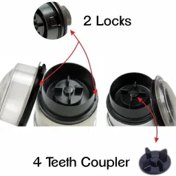 the quasar store Combo Chutney Jar Mixer Jar (180ml 400ml) Fit on 2 Lock & 4 Teeth Coupler Mixer Juicer Jar image 4