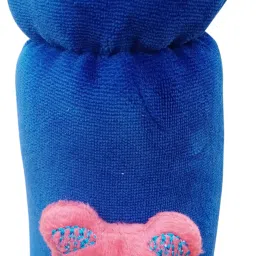 Bottle Cover for Feeders Soft Plush Stretchable Baby Feeding Bottle Cover with Easy to Hold Strap | Suitable for 200ml & 240ml (Royal Blue, Pack of 1)-picture-6