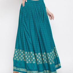 Clora Creation Printed Flared Maxi Drawstring No Slit Skirt image 4