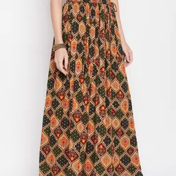 Clora Creation Ethnic Motif Printed Flared Maxi Skirt image 3