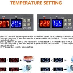 aroide W3028 / STC 3028 Digital Temperature Humidity Controller Thermometer Hygrometer Incubator Dehumidifier Thermostat Humiditystat AC 110V 220V Temperature controller for egg incubator Temperature Sensor and Controller Electronic Hobby Kit image 3