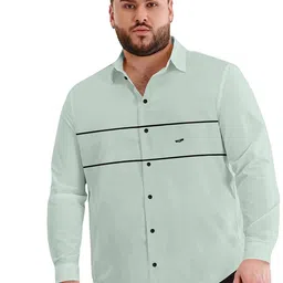 Aloof Men Classic Fit Spread Collar Horizontal Striped Cotton Casual Shirt-image-77