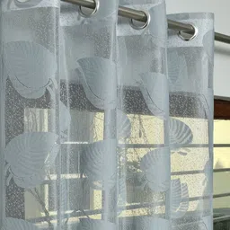 Galaxy Home Decor Grey Set of 2 Sheer Window Curtain-14