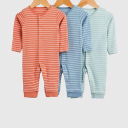 mothercare Boys Pack of 3 Striped Sleepsuit-image-87