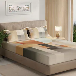 Boutique Living India Grey Printed Pure Cotton 300 TC King Bedsheet Set-2.74 m x 2.74 m-picture-43