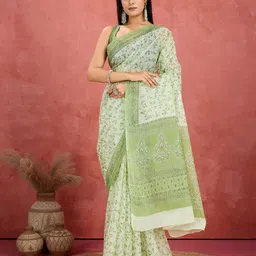 SHANVIKA Floral Printed Pure Cotton Saree-image-47