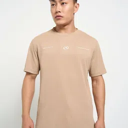 Ajile by Pantaloons Men Typography Printed Round Neck Cotton Relaxed Fit T-shirt-image-67