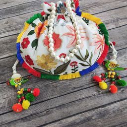 LABEL KANUPRIYA Floral Embroidered Potli Bag-picture-0