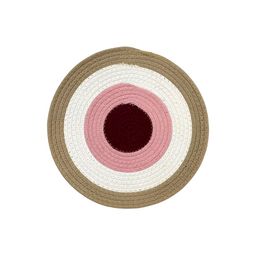 JASMEY HOMES 2Pcs White & Beige Braided Round Table Placemats-27