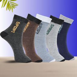 MJE Unisex Pack Of 5 Printed Anti-Odour Ankle-Length Socks-image-95