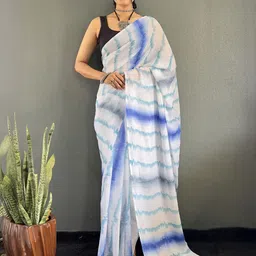 V3 FASHION STUDIO Leheriya Pure Georgette Ready to Wear Leheriya Saree-image-90