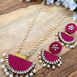 eeooaa Gold-Plated Brass Necklace & Earrings-image-53