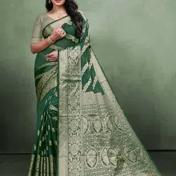 NIWAA Woven Design Zari Organza Banarasi Saree-33