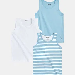 You Got Plan B Boys Pack Of 3 Striped & Printed Cotton Basic Vests-image-95