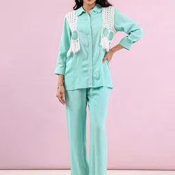 MISRI Shirt Collar Neck Shirt With Trousers Co-Ords-image-42